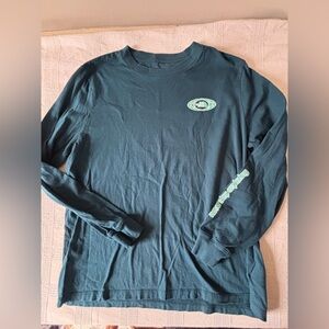 The North Face Men's Long-Sleeve Tee in Deep Teal with Mint Logo
